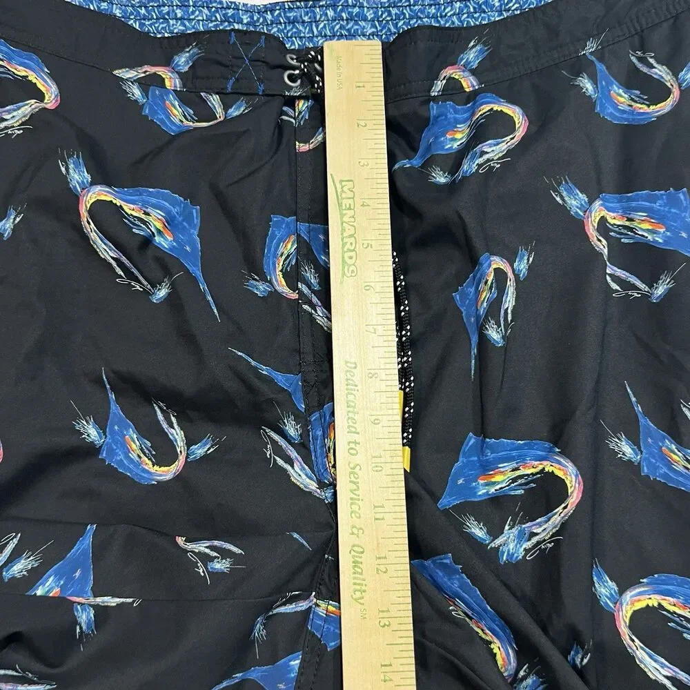 Tommy Bahama Swim Trunks Shorts Mens 2XLB Big & Tall Blue Abstract Pattern Mesh